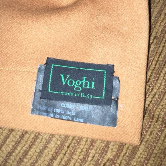 VOGHI Brown Paisley Print 100% Silk / 100% Wool Throw Blanket - Picture 3 of 3